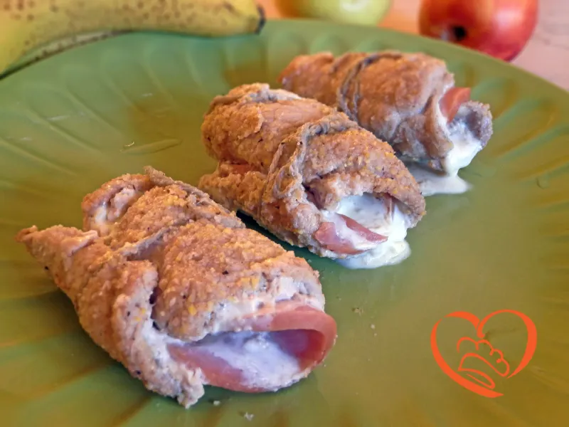 Involtini di maiale, prosciutto e formaggio