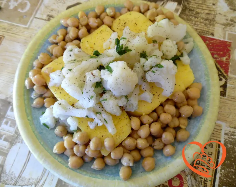 Cavolfiori, ceci e polenta
