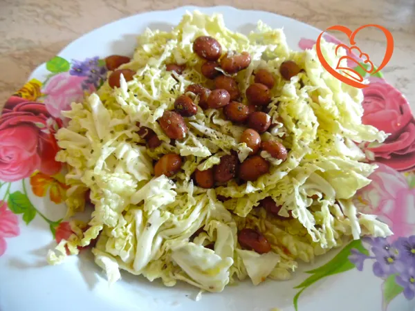 Insalata con verza e borlotti