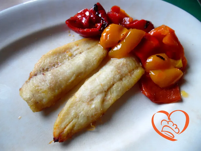 Merluzzo con peperoni in agrodolce