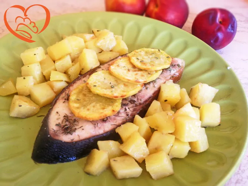 Salmone al forno con patate