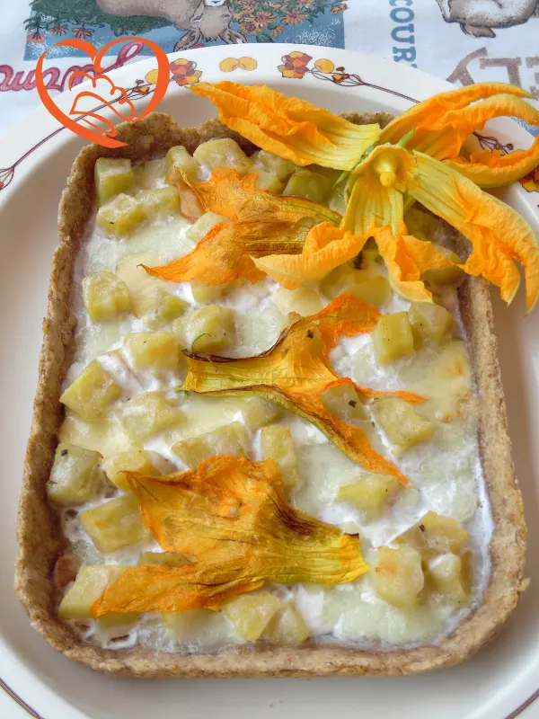 Torta briséé ai fiori di zucca