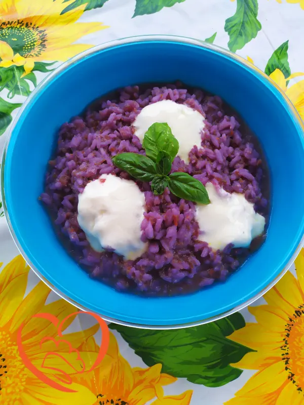 Risotto di carote viola con certosino