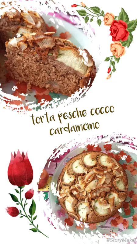 STORIA TORTE PESCHE CARDAMOMO SENZA GLUTINE SARACENO COCCO